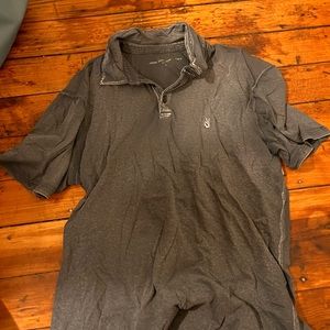 John varvatos grey washed peace sign polo